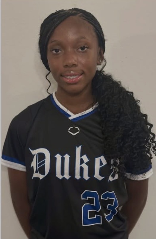 Portrait of Skye Hebert in her Lady Dukes jersey